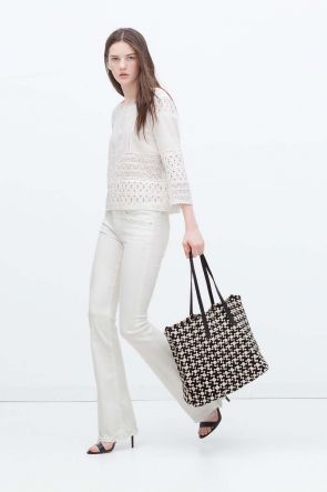 Woven fabric shoppe bag