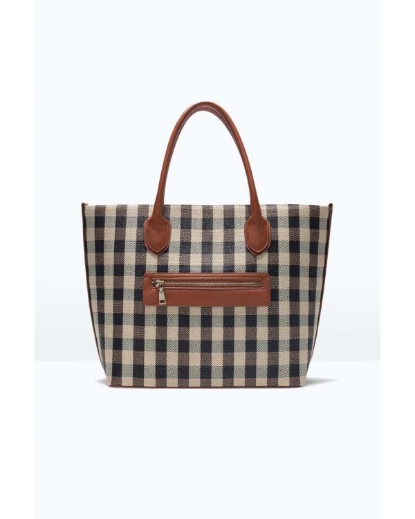 Check print tote bag