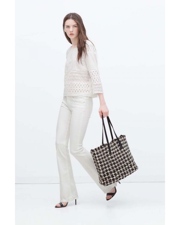 Woven fabric shoppe bag